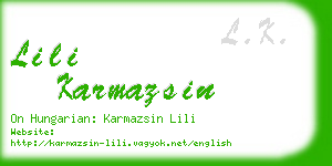 lili karmazsin business card